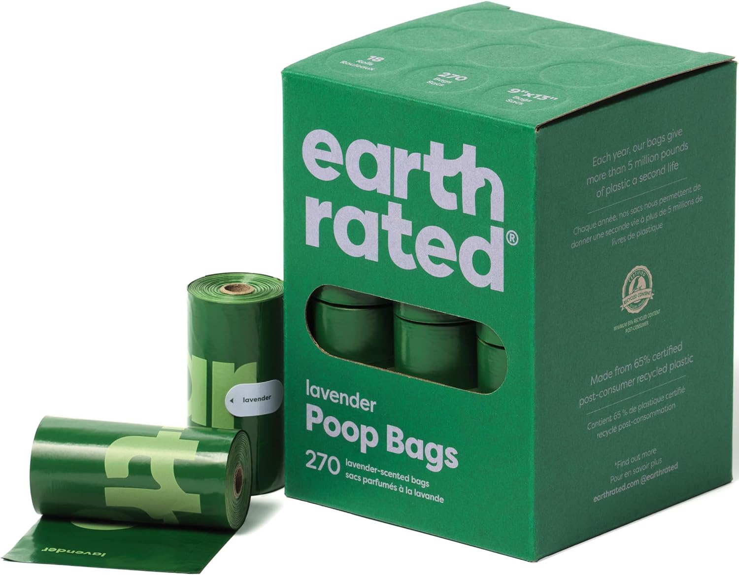 Earth Rated Dog Poop Bags, Guaranteed Leak Proof and Extra Thick Wasted Bag.